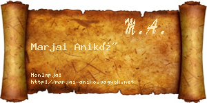 Marjai Anikó névjegykártya
