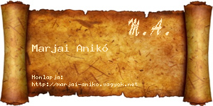 Marjai Anikó névjegykártya